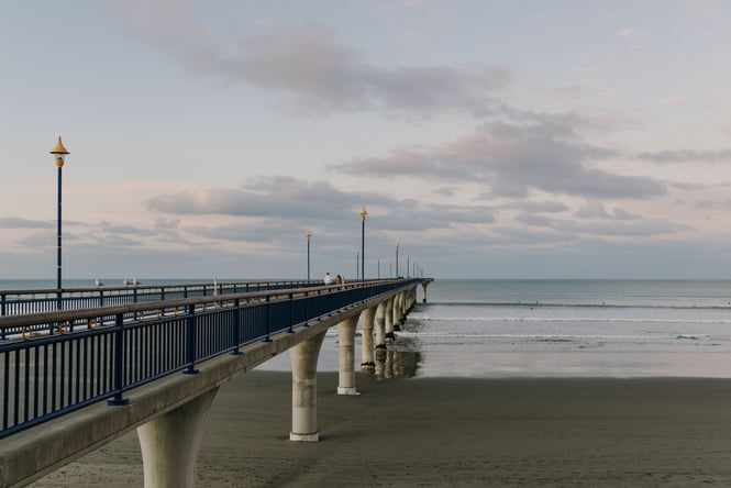 The New Brighton pier at sunset.