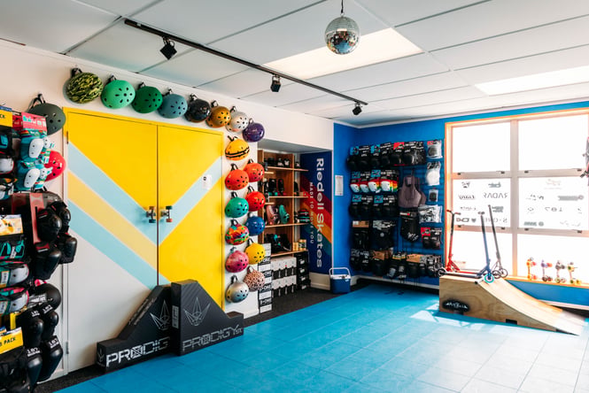 Shop view of Seaside Skates.