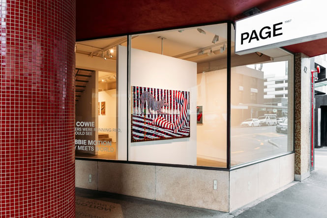 Shop front and main entrance to Page Galleries from the street.