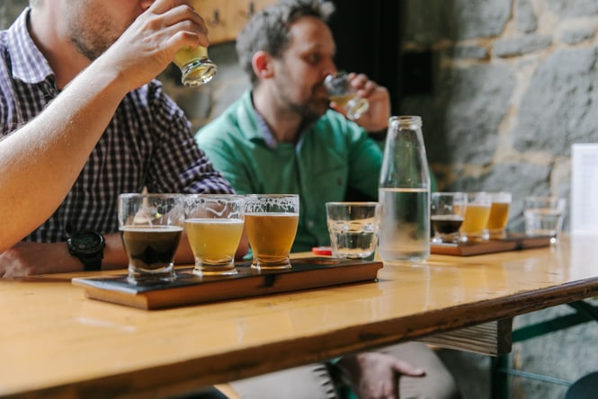 Patrons enjoying a tasting at Steamer Basin.