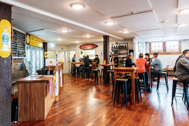 The inside of a brewery in Gisborne.