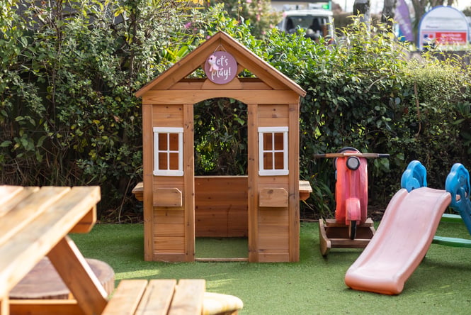 Play area outside at Lil Brew.