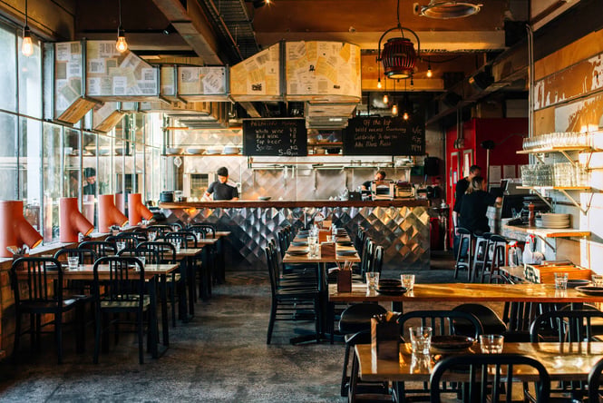 A view of the interior of Otto restaurant in Auckland.