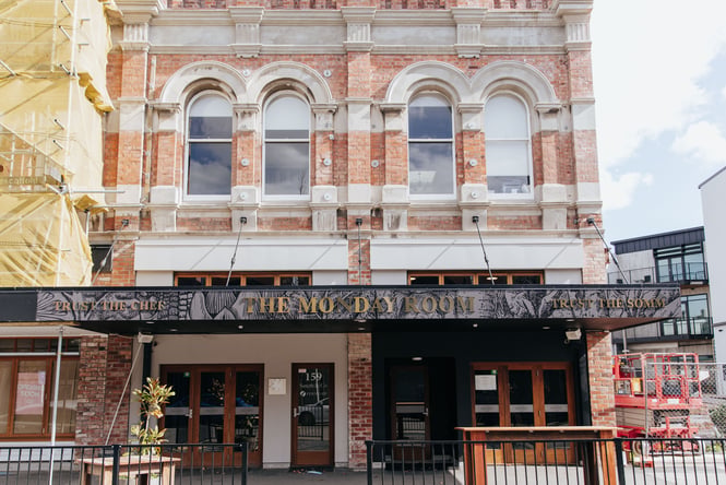 The brick exterior of The Monday Room.