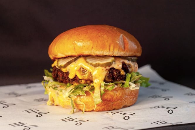 Burger from Burger Plant in Dunedin.