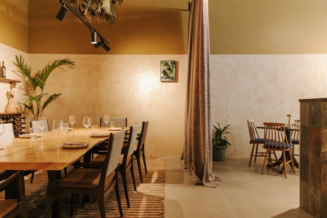 A warmly decorated restaurant in Christchurch NZ.