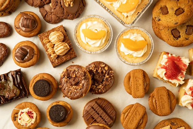 Flat lay of sweet treats from Sweet & Co.