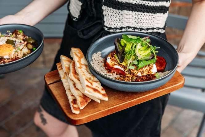 Plates of food being served at The Corner Store.