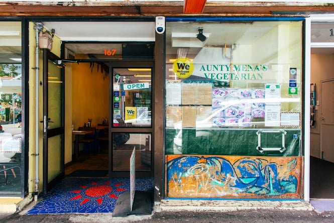 The run down entrance to Aunty Mena's in Wellington.