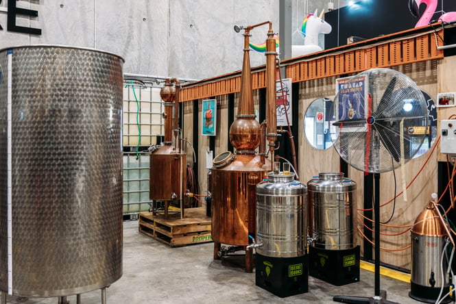 Behind the scenes look at the distillery at The Bond Store.