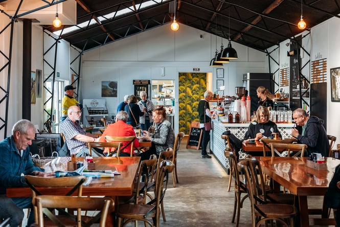 Inside the cafe at MOOMAA Cafe and Design store.