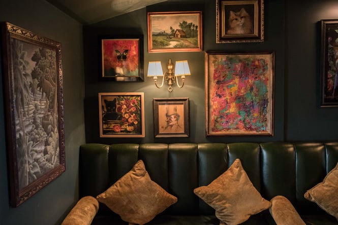 Cosy seating area at Pineapple Bar in Parnell.