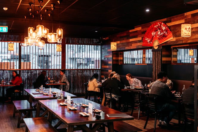 Diners at their tables at HARU.