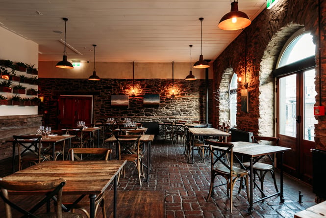The inside of Olivers Restaurant.