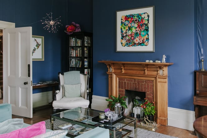 Cosy sitting room at The Vicarage in Ōamaru.