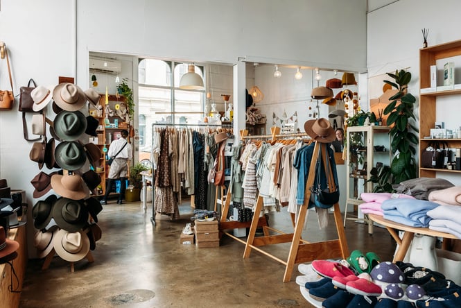 Interior shop view of Wiliam Bee Merchants in Ōamaru.