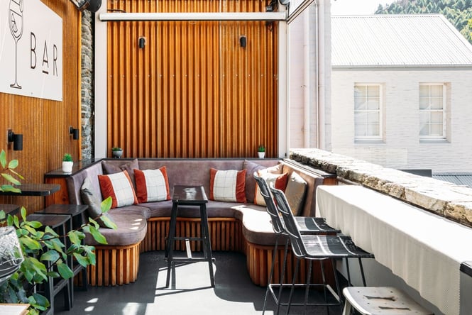 Balcony seating at Dorothy Browns.