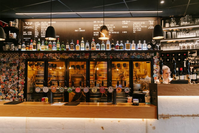 Bar area at The Craft Embassy.