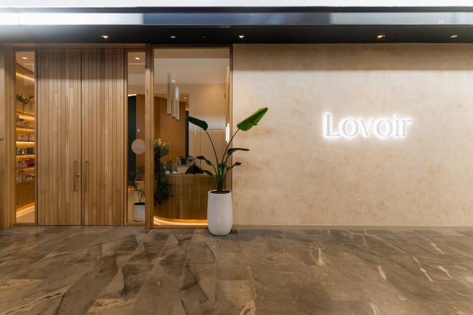 Entranceway of Lovoir Day spa at The Crossing in Christchurch