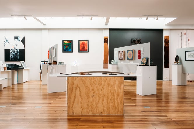 Gallery view at Toi Matarau.