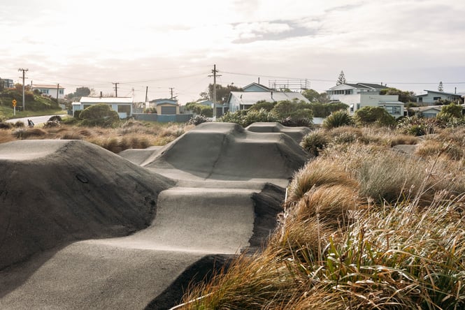 The pump track at Holben Parade Reserve