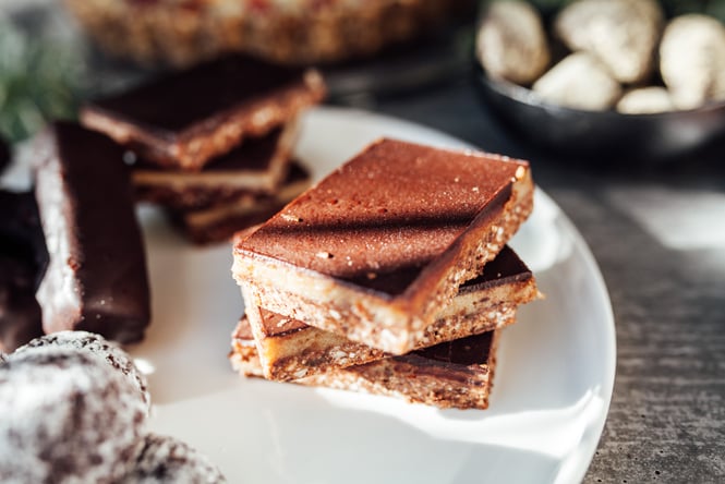 A close up of peppermint slices.