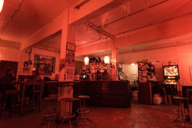 An interior view of the bar at the Whammy, Bar and wine cellar.
