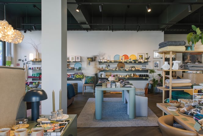 Overview of homewares on display at Swoon Store