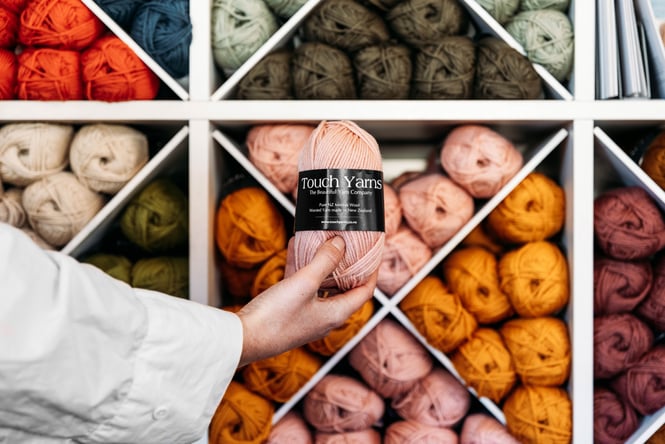 A close up of balls of wool.