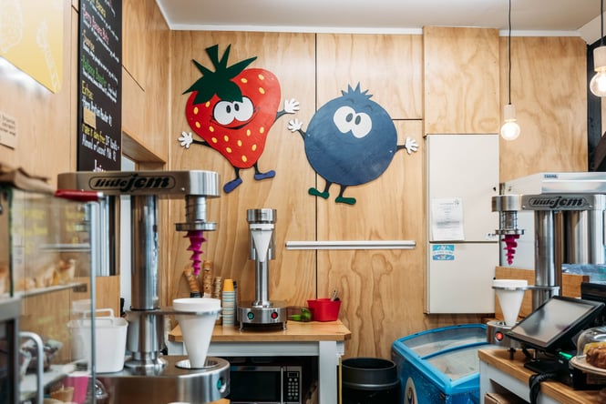 An ice cream maker at The Village Berry.