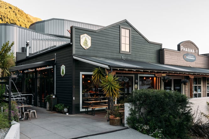 The black exterior of The Bespoke Kitchen, Queenstown.