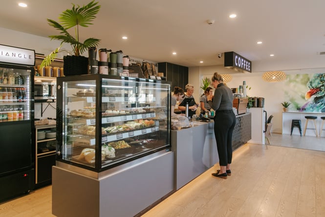A customer ordering at the counter.
