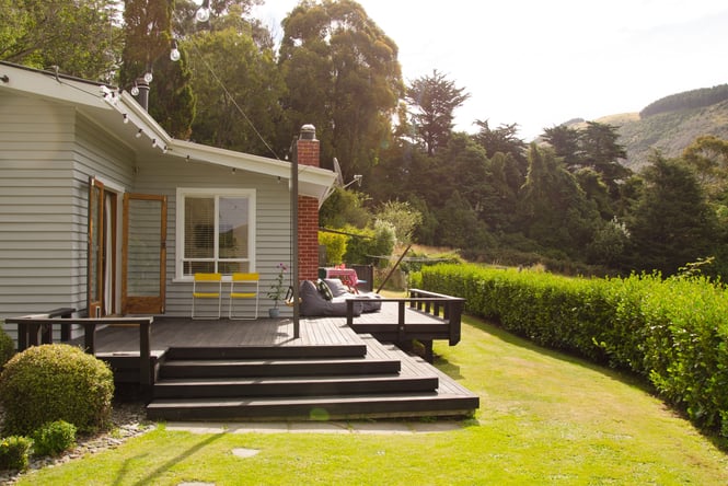 The exterior of the accommodation at Hickory Bay.