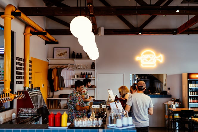 The inside of Brave Brewing Co.
