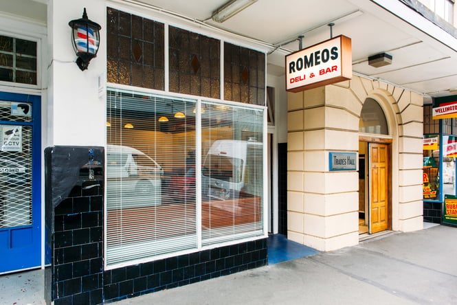 The entrance to Romeos.