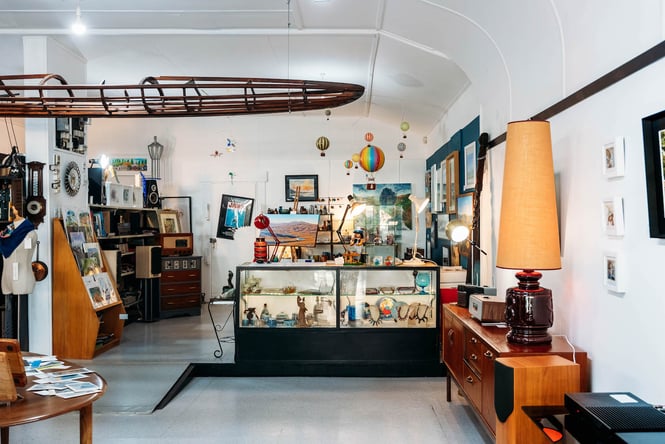 Eclectic mix of midcentury furniture and collectibles at Forfar Road in Roxburgh