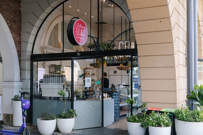 The entrance to the Island Gelato Company in Auckland.