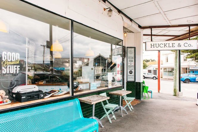 The exterior of the Huckle and Co building.