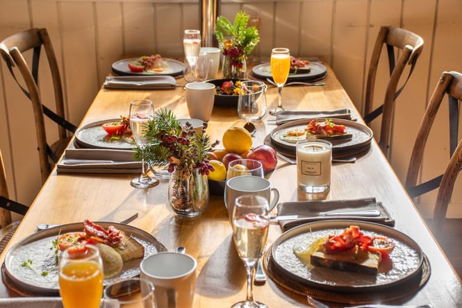 Food on a table.