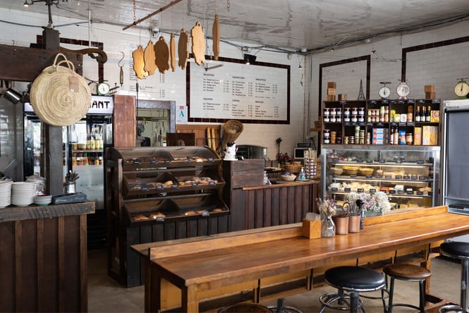 Inside Chateaubriant cafe.