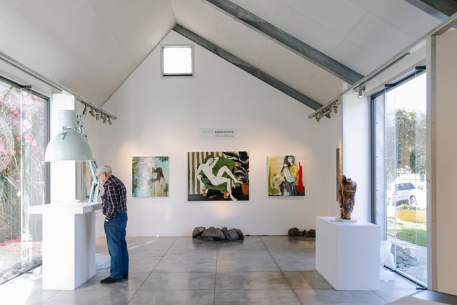 Overview of art exhibition at Little River Gallery