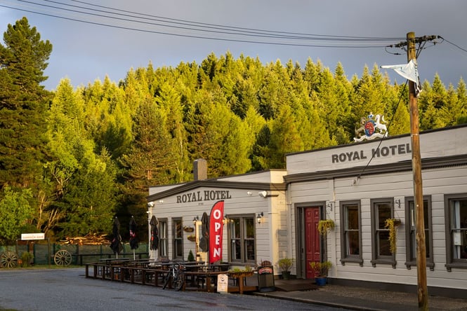 The exterior of Royal Hotel.