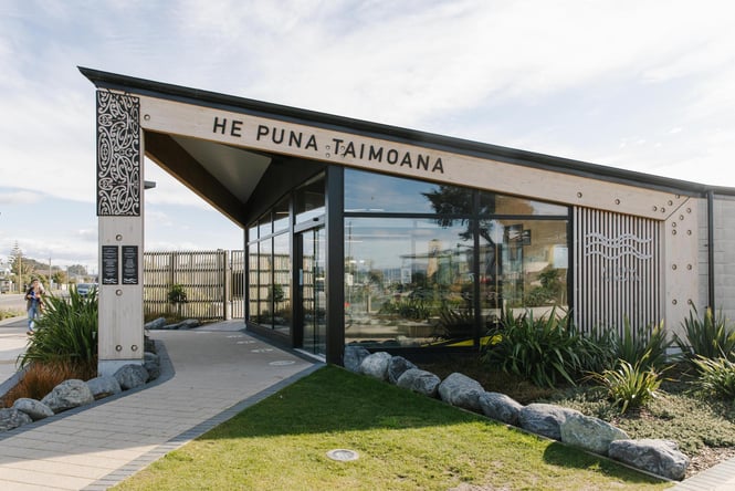 Entranceway to He Puna Taimoana Hot Pools in New Brighton