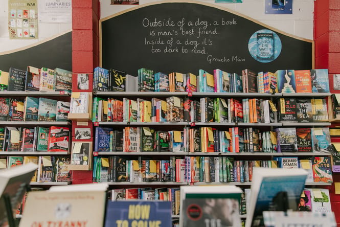 Inside Wardini Bookstore.