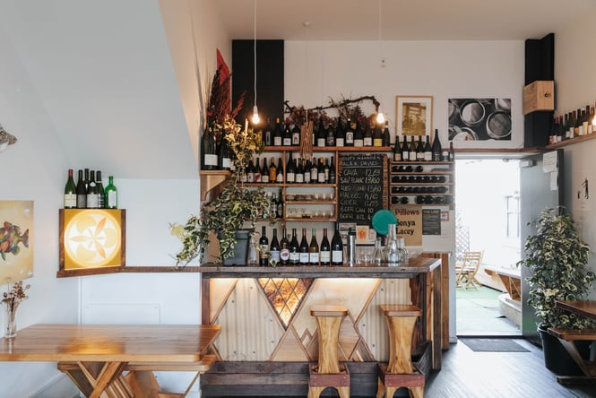 A busy counter top inside Gatherings.
