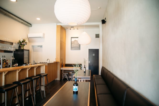 An empty restaurant area inside Londo in Christchurch.
