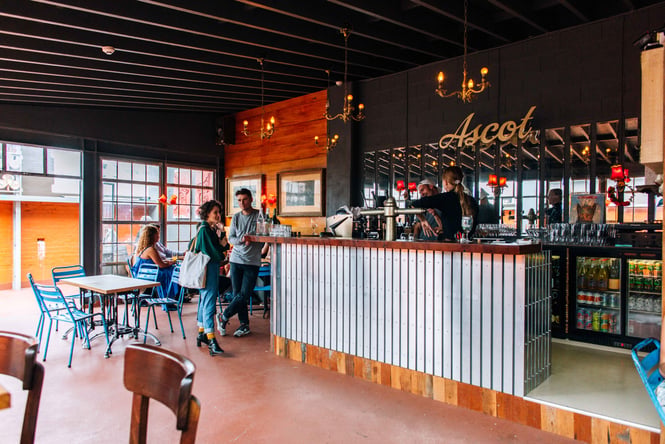 People dining inside Ascot in Wellington.