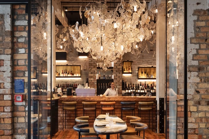 Inside Kingi restaurant.