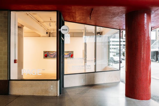 Works of art on walls inside Page Galleries Wellington.