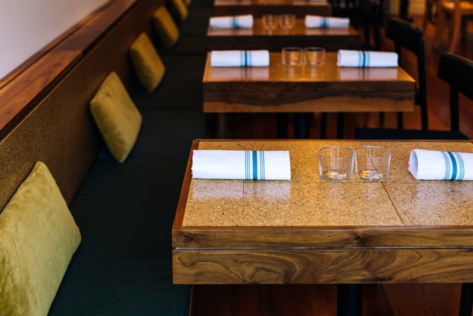 A close up of a table setting.